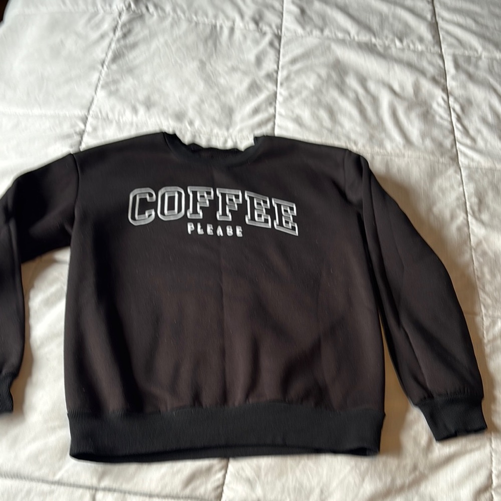 Black 'Coffee Please' Women's Sweater